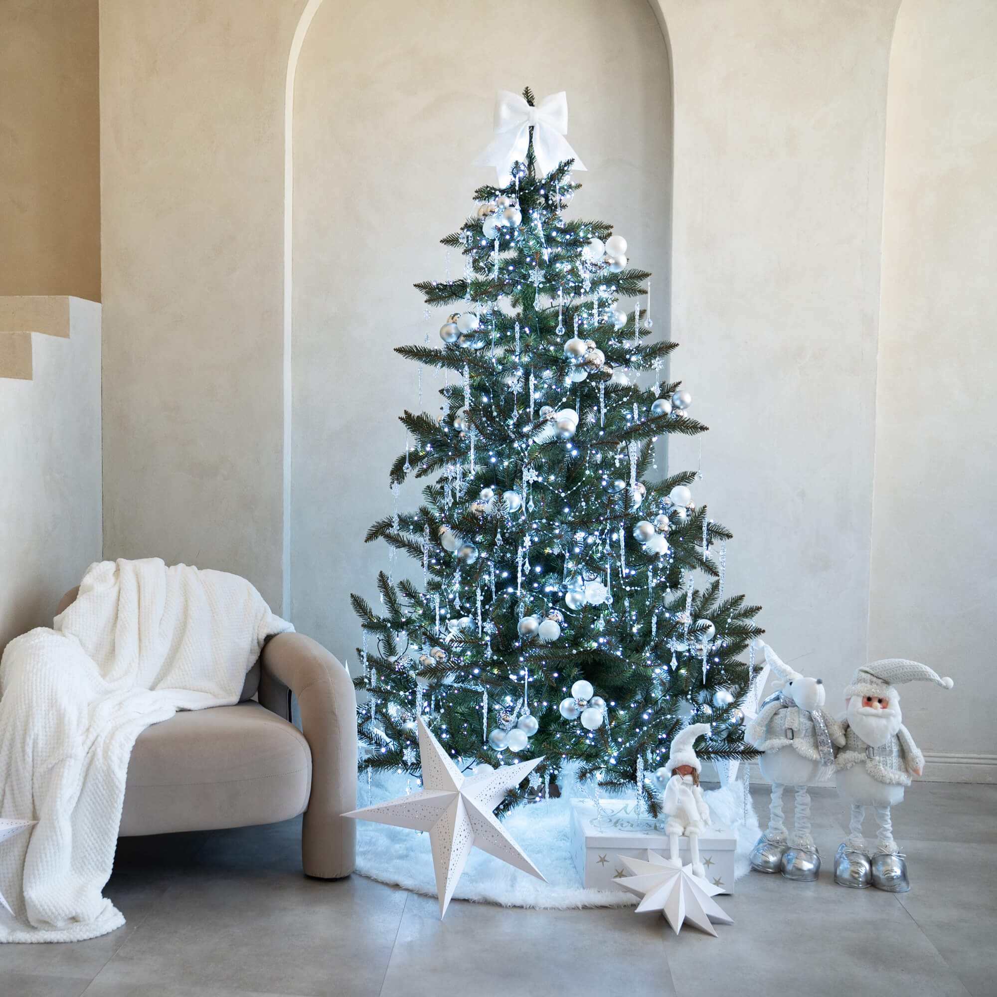 Christmas tree lights Springos CL0543, 500 LED, cold white + cold white flash, 27.5 m