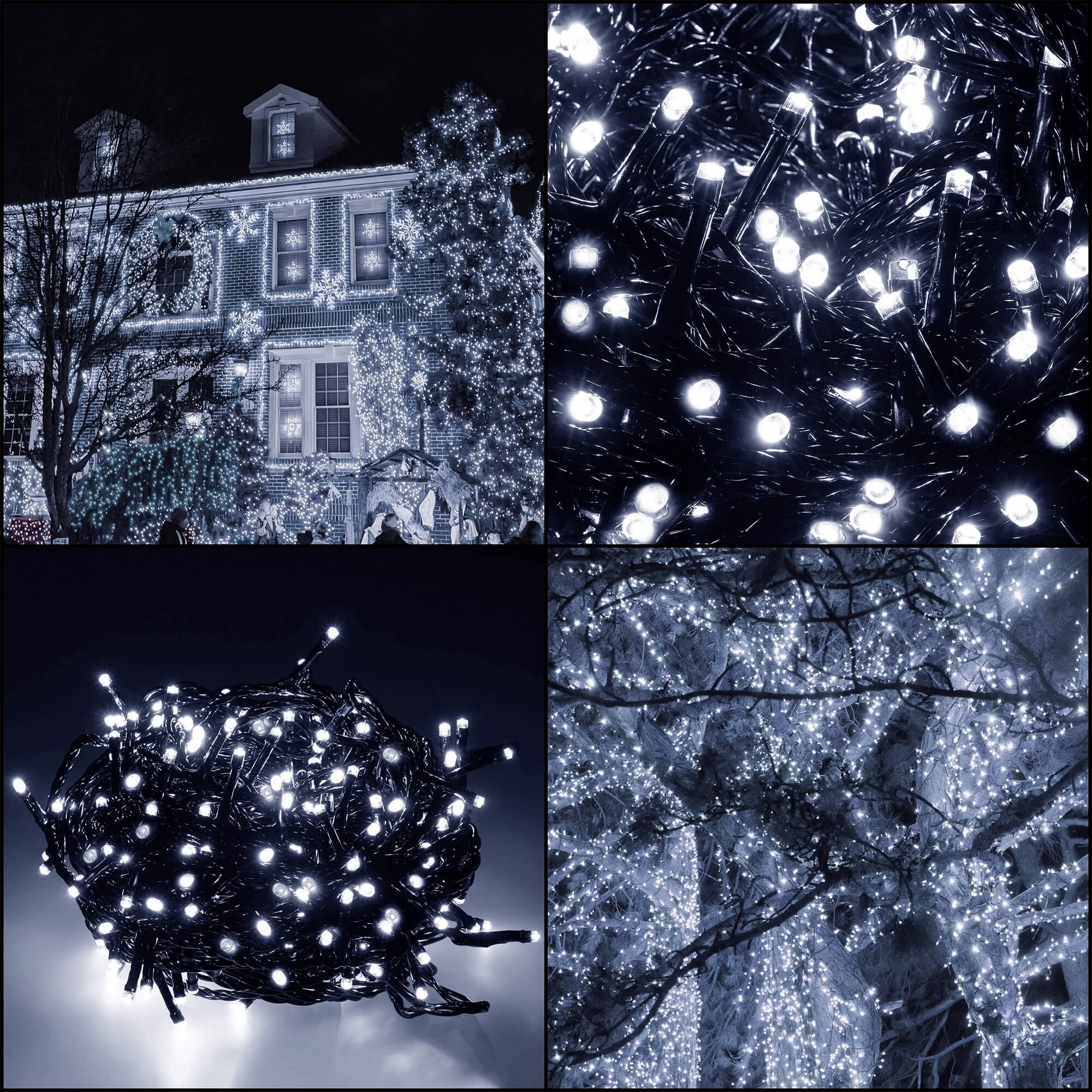 Christmas tree lights Springos CL0543, 500 LED, cold white + cold white flash, 27.5 m