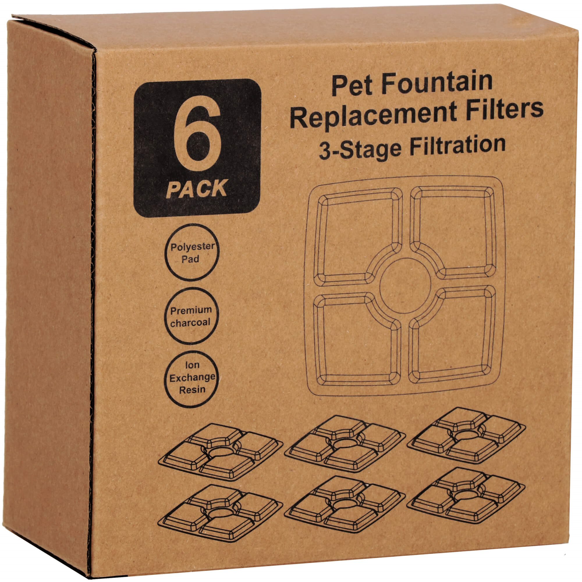 Filter for pet water dispenser Springos PA0314 6 pcs.