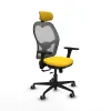 Office Chair with Headrest Jorquera Piqueras y Crespo 3D036G2 Yellow