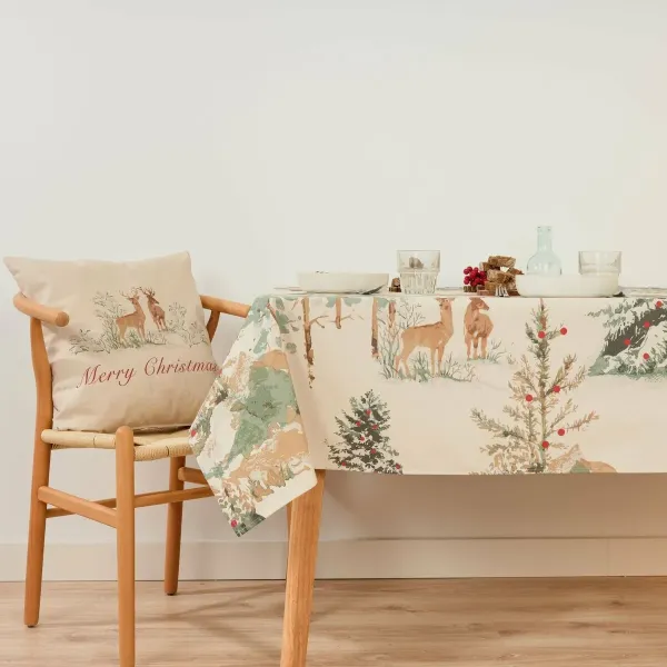 Stain-proof tablecloth Belum Christmas Deer Multicolour 200 x 155 cm