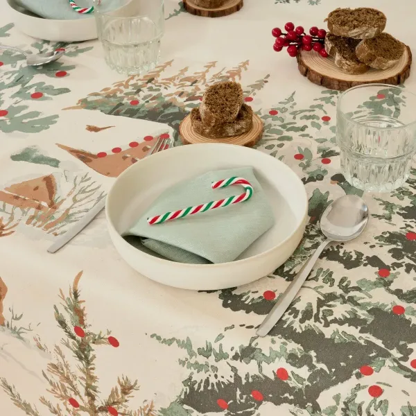 Stain-proof tablecloth Belum Christmas Deer Multicolour 200 x 155 cm