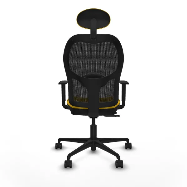 Office Chair with Headrest Jorquera Piqueras y Crespo 1D036N1 Yellow