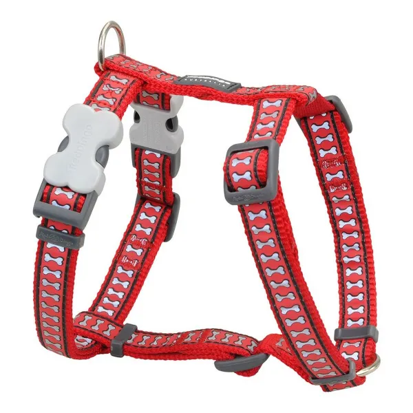 Koiran valjaat Red Dingo Punainen Luu Heijastava 30-48 cm