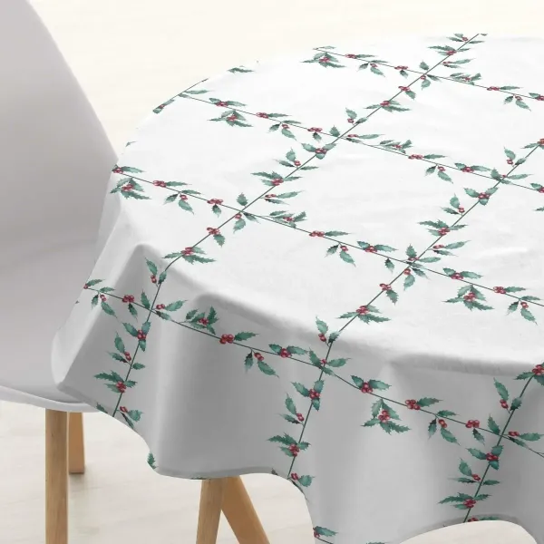 Tablecloth Belum White Christmas Multicolour Ø 100 cm