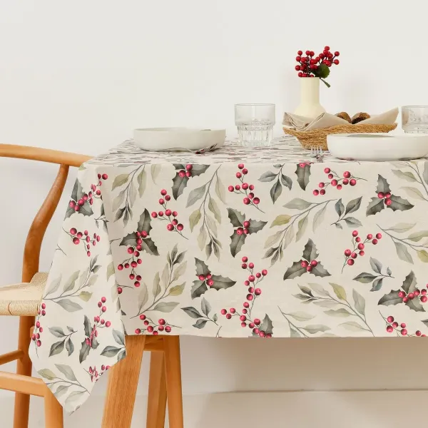 Stain-proof resined tablecloth Belum Christmas Red Green Natural 250 x 150 cm