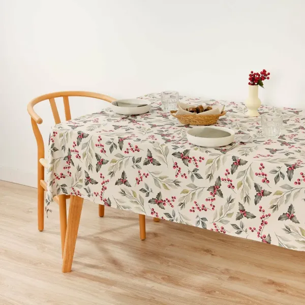 Stain-proof resined tablecloth Belum Christmas Red Green Natural 250 x 150 cm