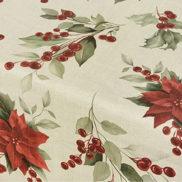 Stain-proof resined tablecloth Belum Christmas Red Green Linen 250 x 150 cm