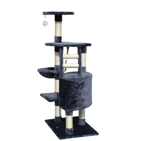 Kaķu skrāpēšanas koks Gloria Sinu Pelēks Poliesters Koks Papīrs Plastmasa Sizāls 7,5 cm 55 x 40 x 120 cm