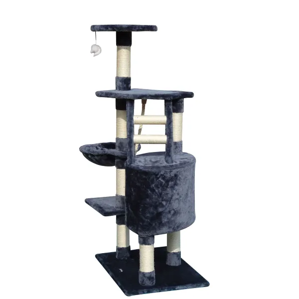 Cat scratching post Gloria Sinu Grey Polyester Wood Paper Plastic Sisal 7,5 cm 55 x 40 x 120 cm