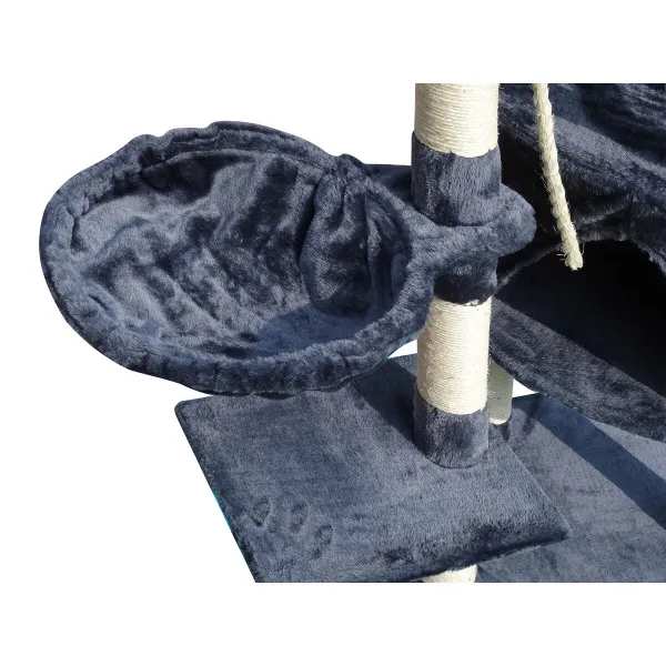 Kačių draskymo bokštas Gloria Sinu Pilka Poliesteris Medžio Popierius Plastmasinis Sizalis 7,5 cm 55 x 40 x 120 cm