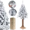 Artificial Christmas tree with snow Springos CT0202 on trunk 180 cm