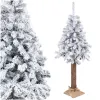 Artificial Christmas tree with snow Springos CT0202 on trunk 180 cm