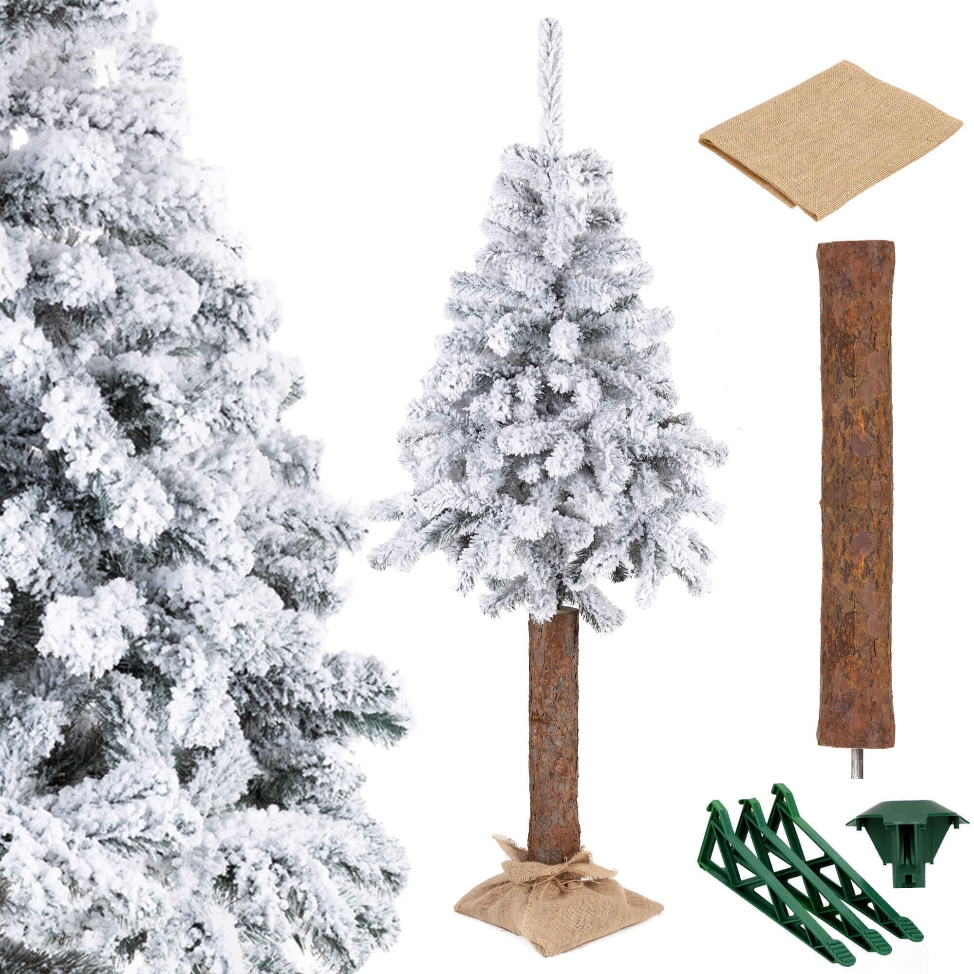 Artificial Christmas tree with snow Springos CT0202 on trunk 180 cm