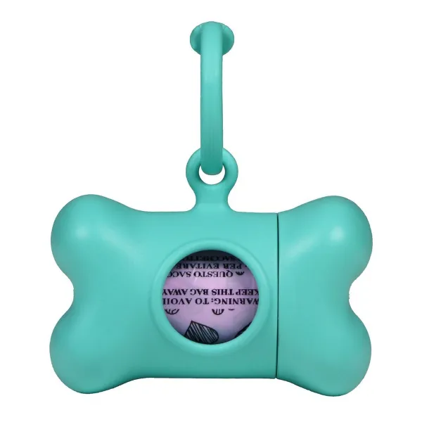 Gyvūnų maišelių dispenseris United Pets Bon Ton Nano Classic Šuo Akvamarinas Perdirbtas plastikas (6 x 3 x 4 cm)