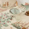 Stain-proof resined tablecloth Belum Christmas Deer Brown Red Green Linen 250 x 150 cm