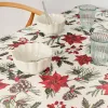 Stain-proof resined tablecloth Belum Christmas Flowers Red Green Natural 150 x 150 cm