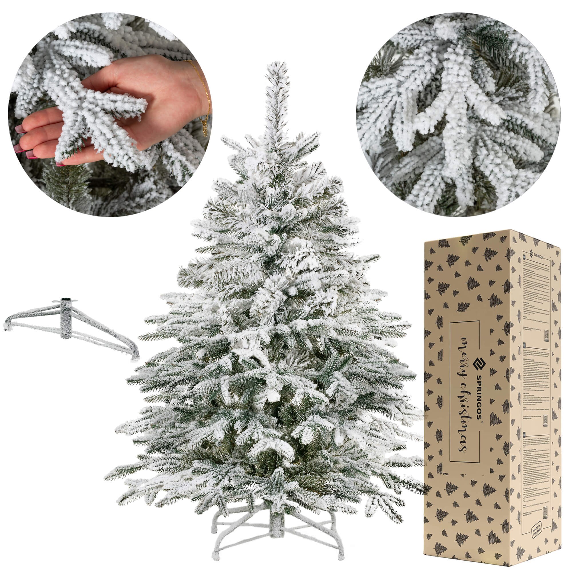 Artificial Snowy Christmas Tree Springos CT0222, LUX 12 | Buy online — Megaluks