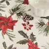 Stain-proof resined tablecloth Belum Christmas Flowers Red Green Natural 150 x 150 cm