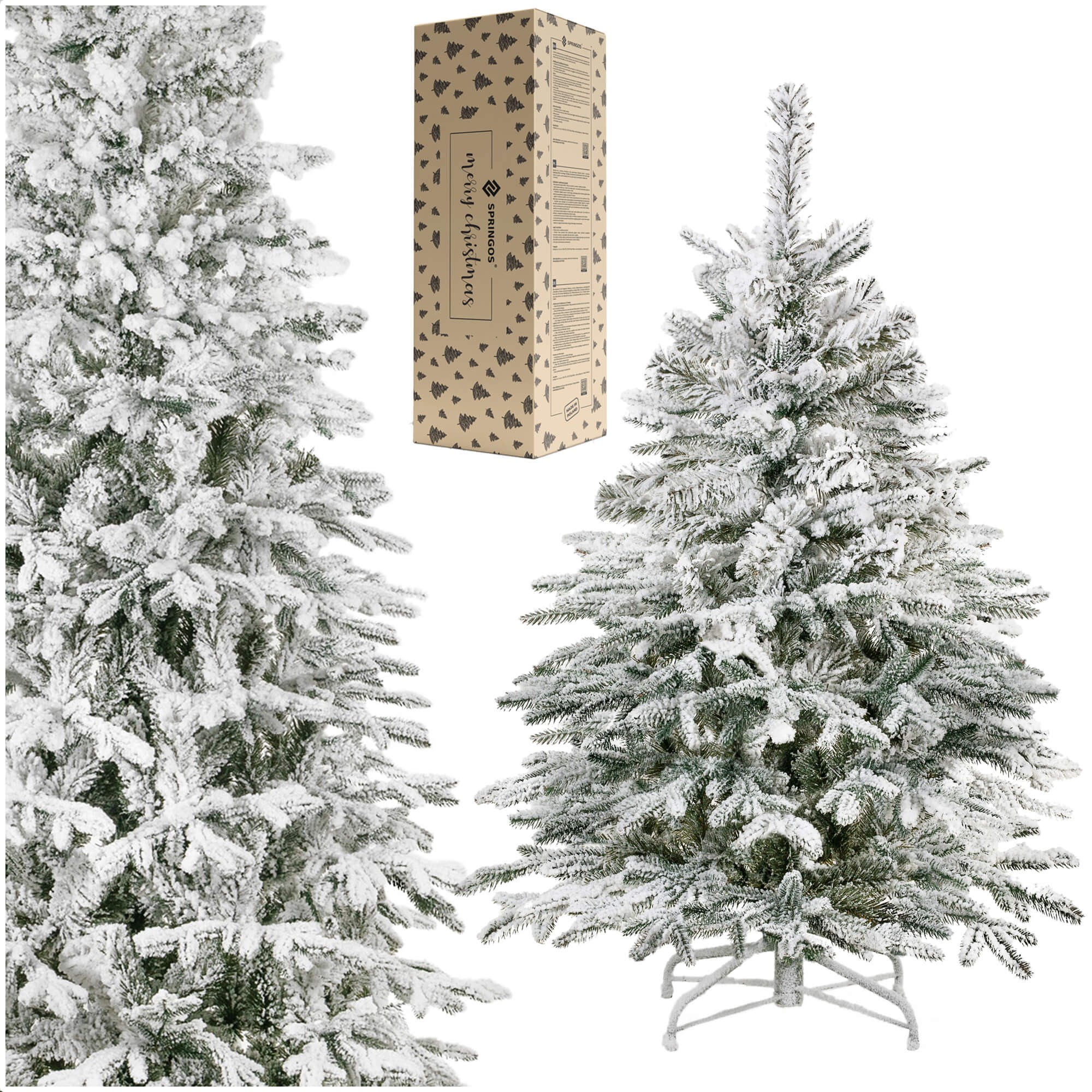 Artificial Snowy Christmas Tree Springos CT0222, LUX 12 | Buy online — Megaluks