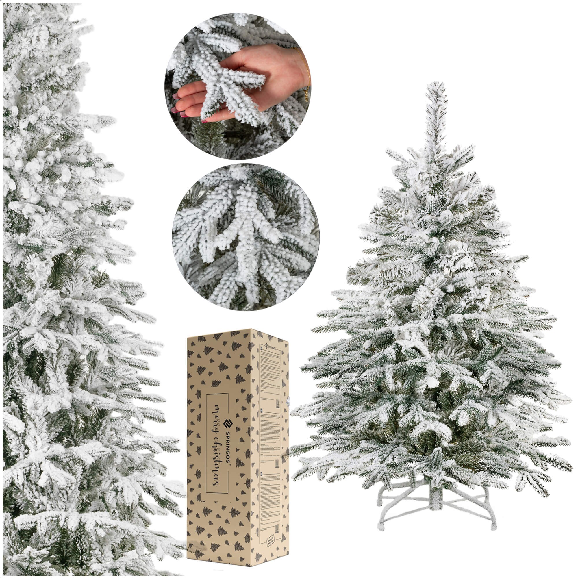 Artificial Snowy Christmas Tree Springos CT0222, LUX 12 | Buy online — Megaluks