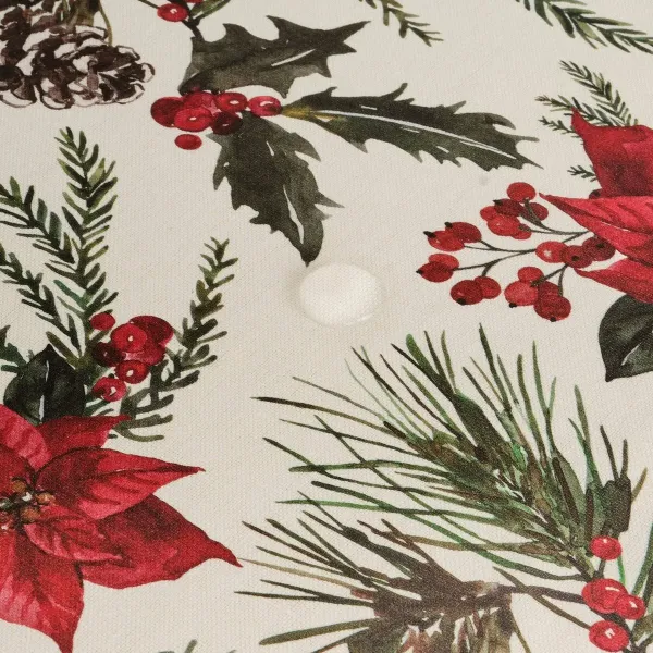 Stain-proof resined tablecloth Belum Christmas Flowers Red Green Natural 200 x 150 cm