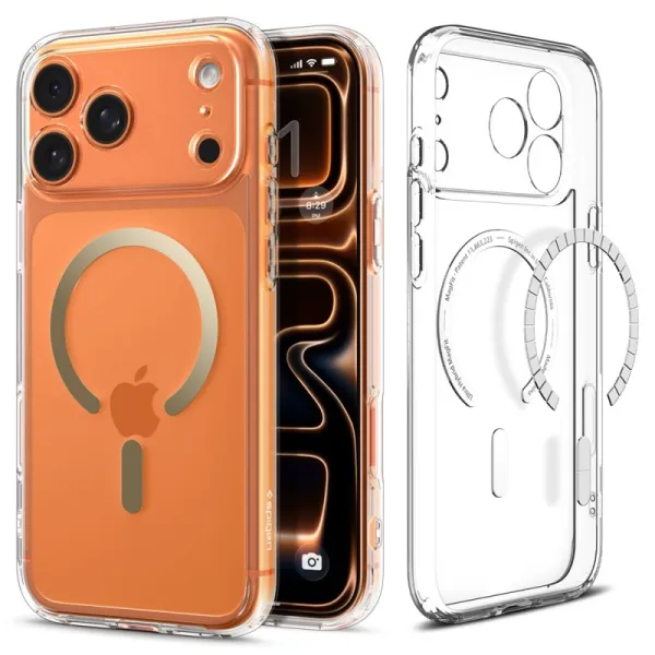 Spigen Ultra Hybrid Mag MagSafe - Case for iPhone 17 Pro (Clear/Gold)