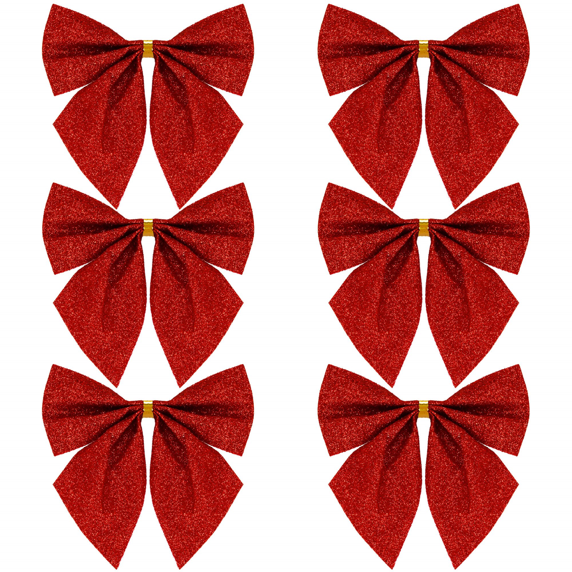 Christmas bows Springos CA1307, 8 x 8 cm, 6 pcs.