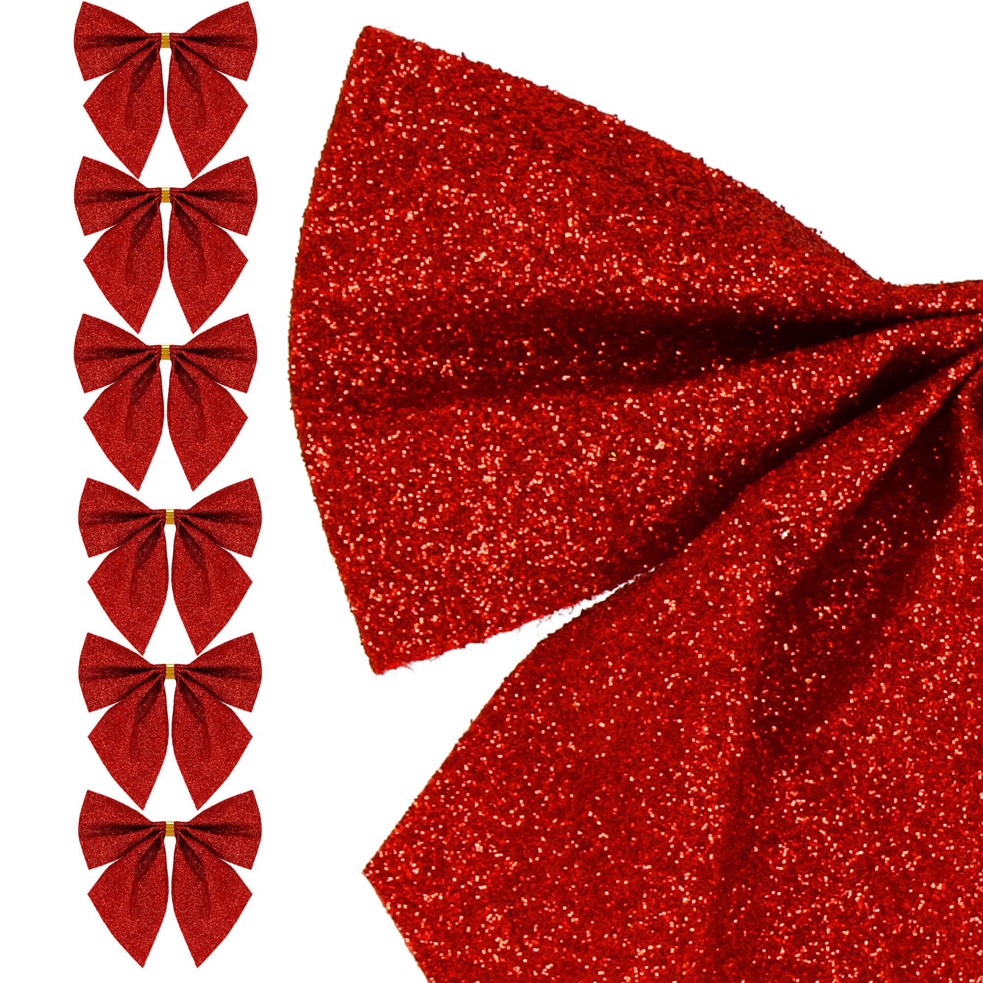 Christmas bows Springos CA1307, 8 x 8 cm, 6 pcs.