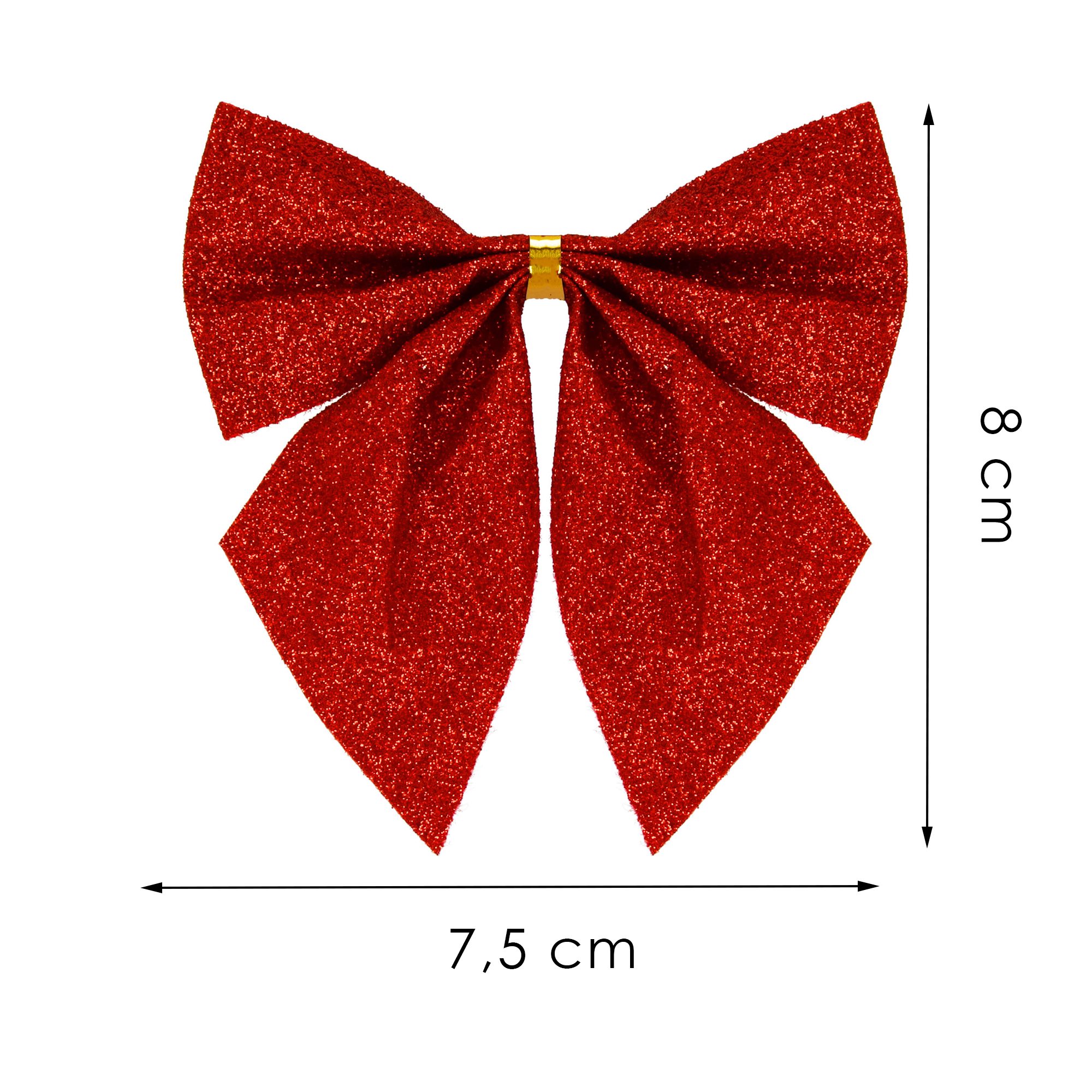Christmas bows Springos CA1307, 8 x 8 cm, 6 pcs.