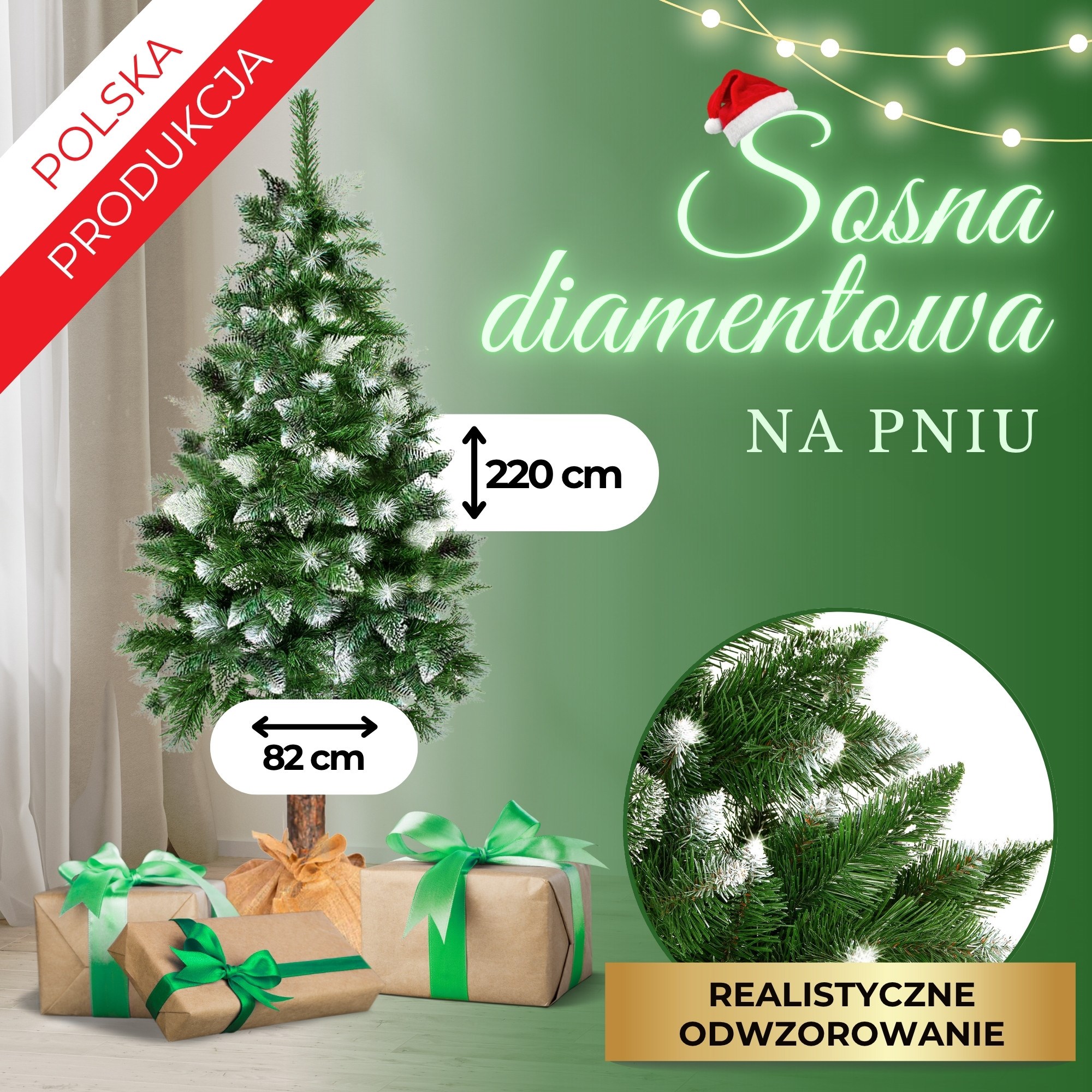 Mākslīgā eglīte uz stumbra Springos CT0262, Dim | Pirkt tiešsaistē — Megaluks