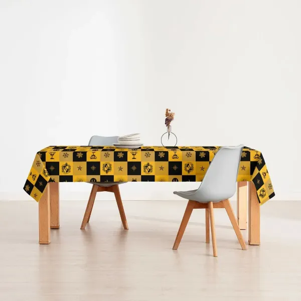 Stain-proof resined tablecloth Harry Potter Hufflepuff Multicolour 150 x 150 cm