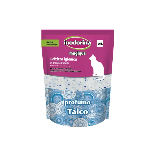 Kačių kraikas Inodorina MAGIQUE TALCO Talko milteliai 16 L