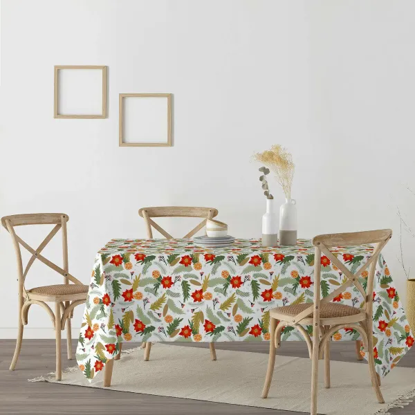 Stain-proof resined tablecloth Belum Merry Christmas Multicolour 150 x 150 cm