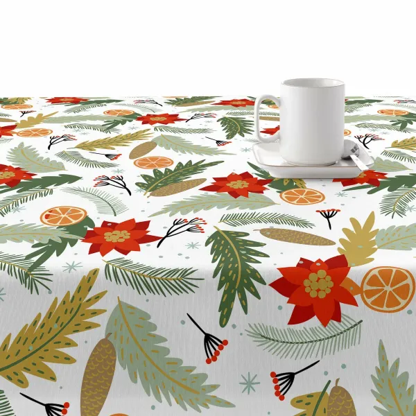 Stain-proof resined tablecloth Belum Merry Christmas Multicolour 150 x 150 cm