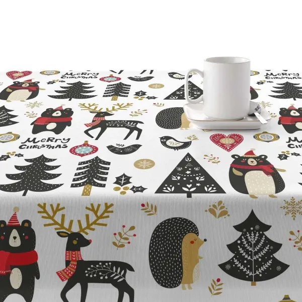 Stain-proof resined tablecloth Belum Merry Christmas Multicolour 200 x 150 cm