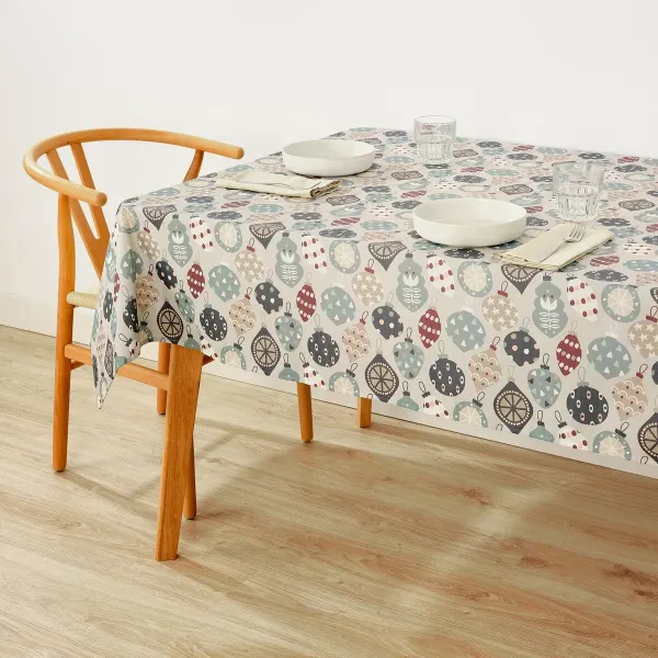 Stain-proof resined tablecloth Belum Merry Christmas Multicolour 250 x 150 cm