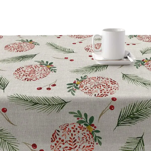 Stain-proof resined tablecloth Belum Merry Christmas Multicolour 150 x 150 cm