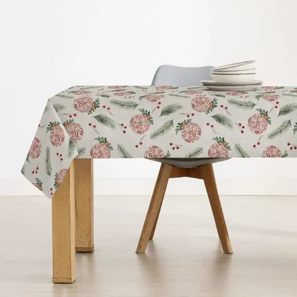 Stain-proof resined tablecloth Belum Merry Christmas Multicolour 150 x 150 cm