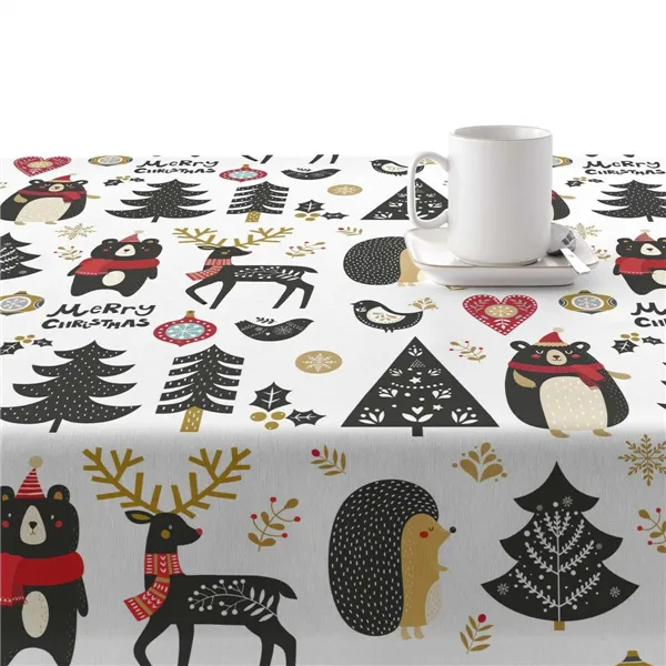 Stain-proof resined tablecloth Belum Merry Christmas Multicolour 150 x 150 cm