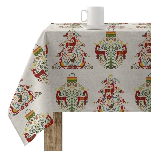 Stain-proof resined tablecloth Belum Merry Christmas Multicolour 200 x 150 cm