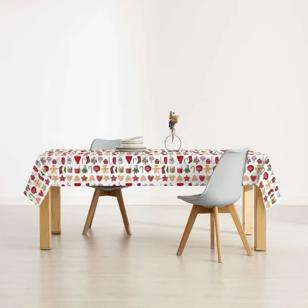 Stain-proof resined tablecloth Belum Merry Christmas Multicolour 150 x 150 cm