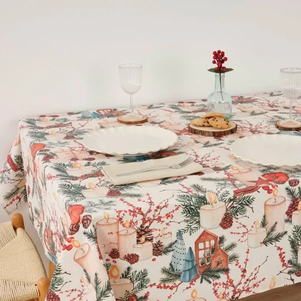 Stain-proof resined tablecloth Belum Christmas Multicolour 150 x 150 cm