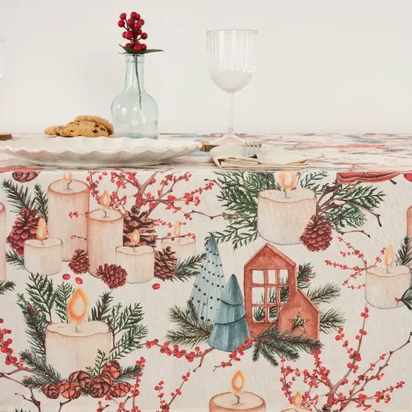 Stain-proof resined tablecloth Belum Christmas Multicolour 150 x 150 cm