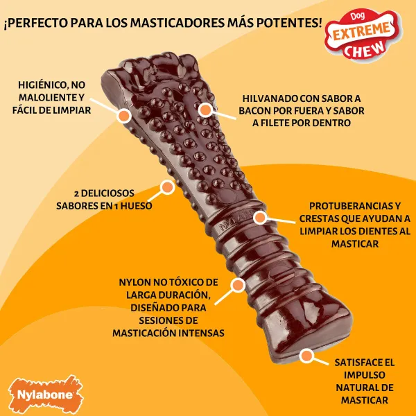Luu Nylabone Ruskea Bacon XL