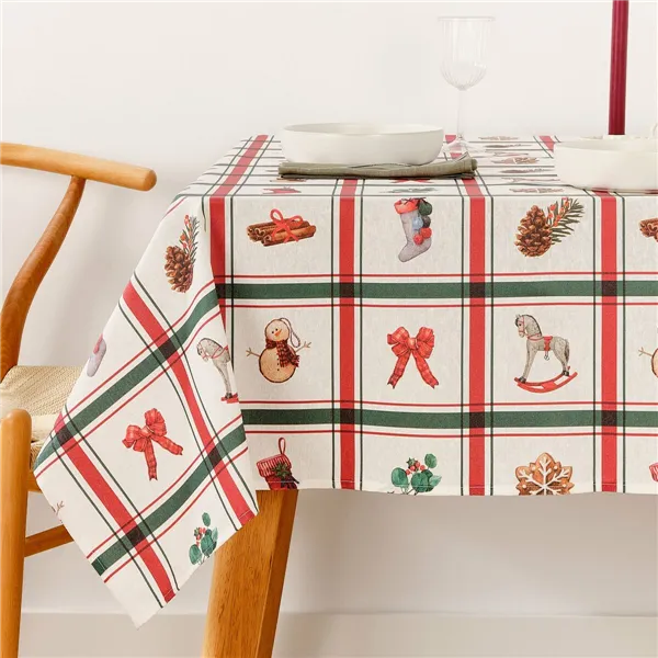 Stain-proof resined tablecloth Belum Scottish Christmas Multicolour 300 x 150 cm