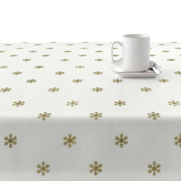 Stain-proof resined tablecloth Belum Snowflakes Gold Multicolour 250 x 150 cm