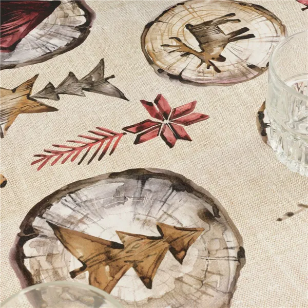 Stain-proof resined tablecloth Belum Wooden Christmas Multicolour 300 x 150 cm