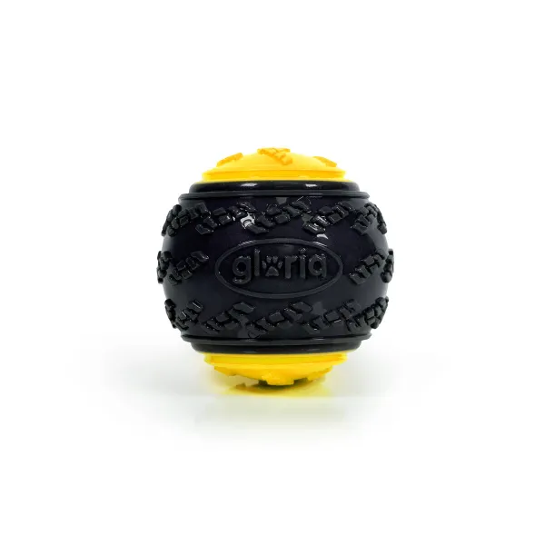 Kamuolys naminiams gyvūnėliams Gloria PLAY AND RUN Geltona TPR L 8,89 cm