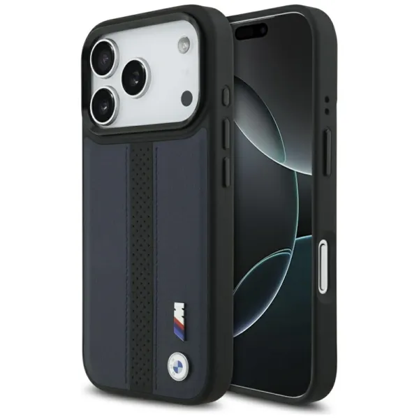 BMW M Perforated Stripe Logo MagSafe - iPhone 17 Pro Case (Navy Blue)